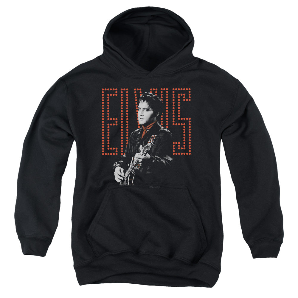 Elvis Presley Red Guitarman Kids Youth Hoodie Black