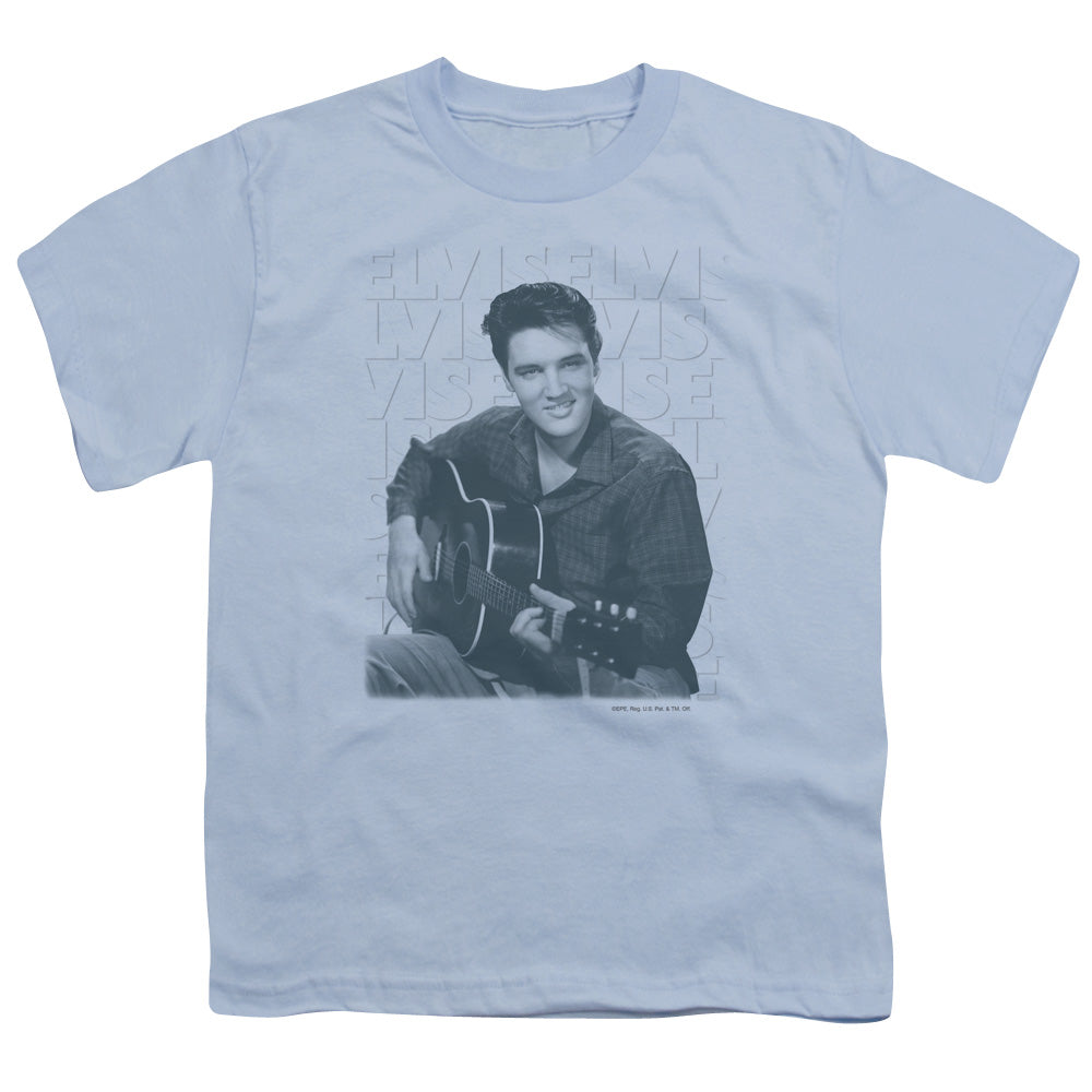 Elvis Presley Repeat Kids Youth T Shirt Light Blue