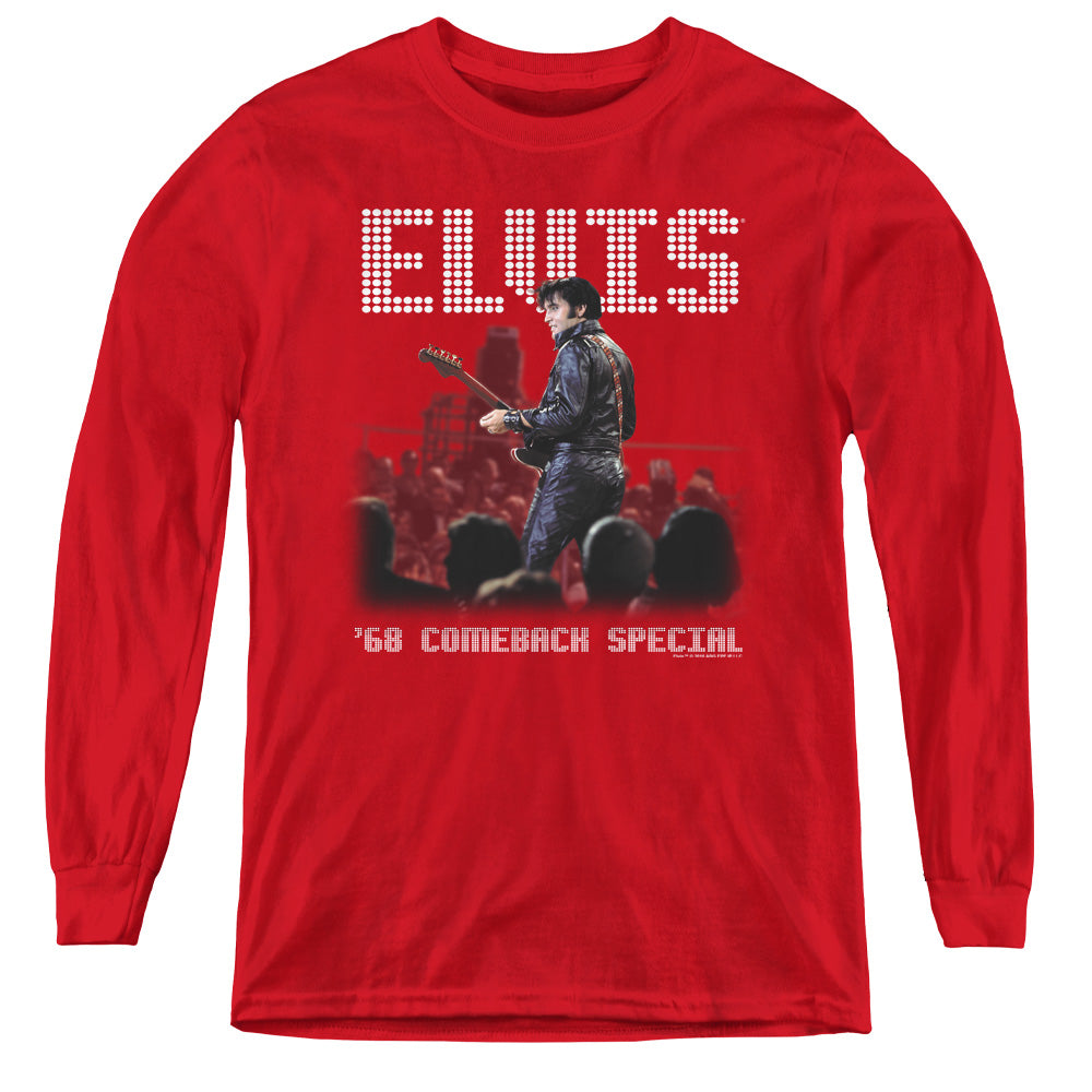 Elvis Presley Return of the King Long Sleeve Kids Youth T Shirt Red
