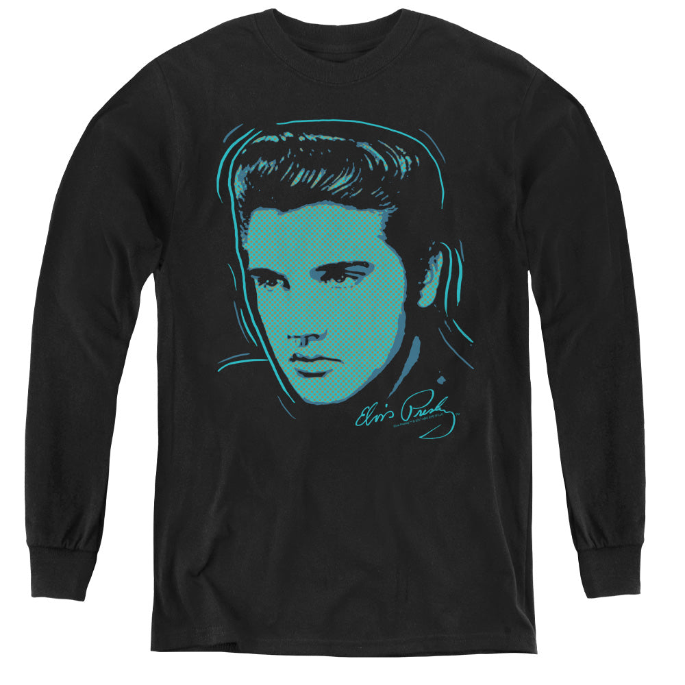 Elvis Presley Young Dots Long Sleeve Kids Youth T Shirt Black