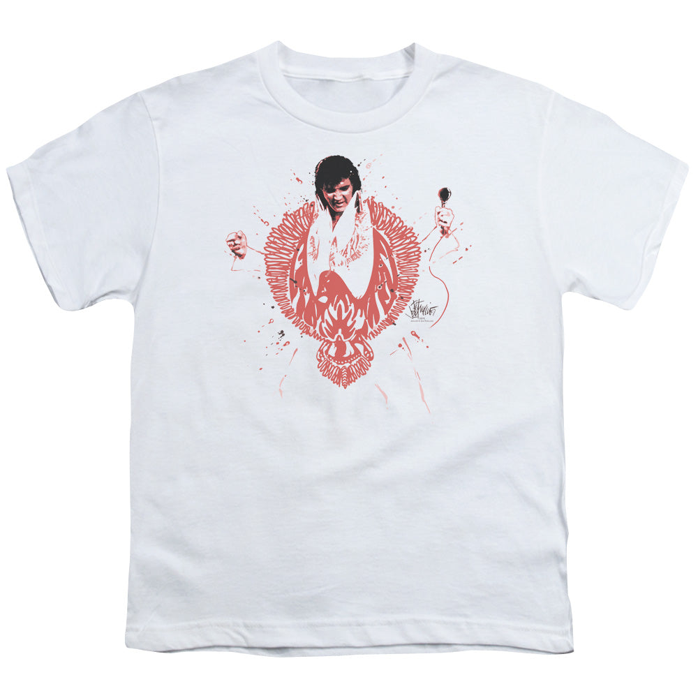 Elvis Presley Red Phoenix Kids Youth T Shirt White