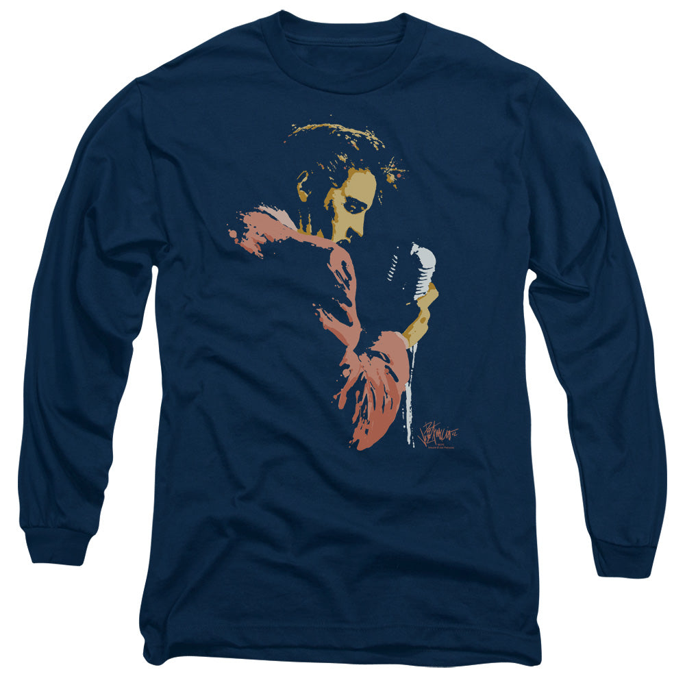 Elvis Presley Early Elvis Mens Long Sleeve Shirt Navy Blue