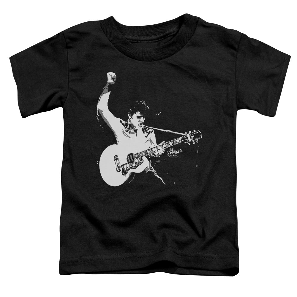 Elvis Presley Black and White Guitarman Toddler Kids Youth T Shirt Black