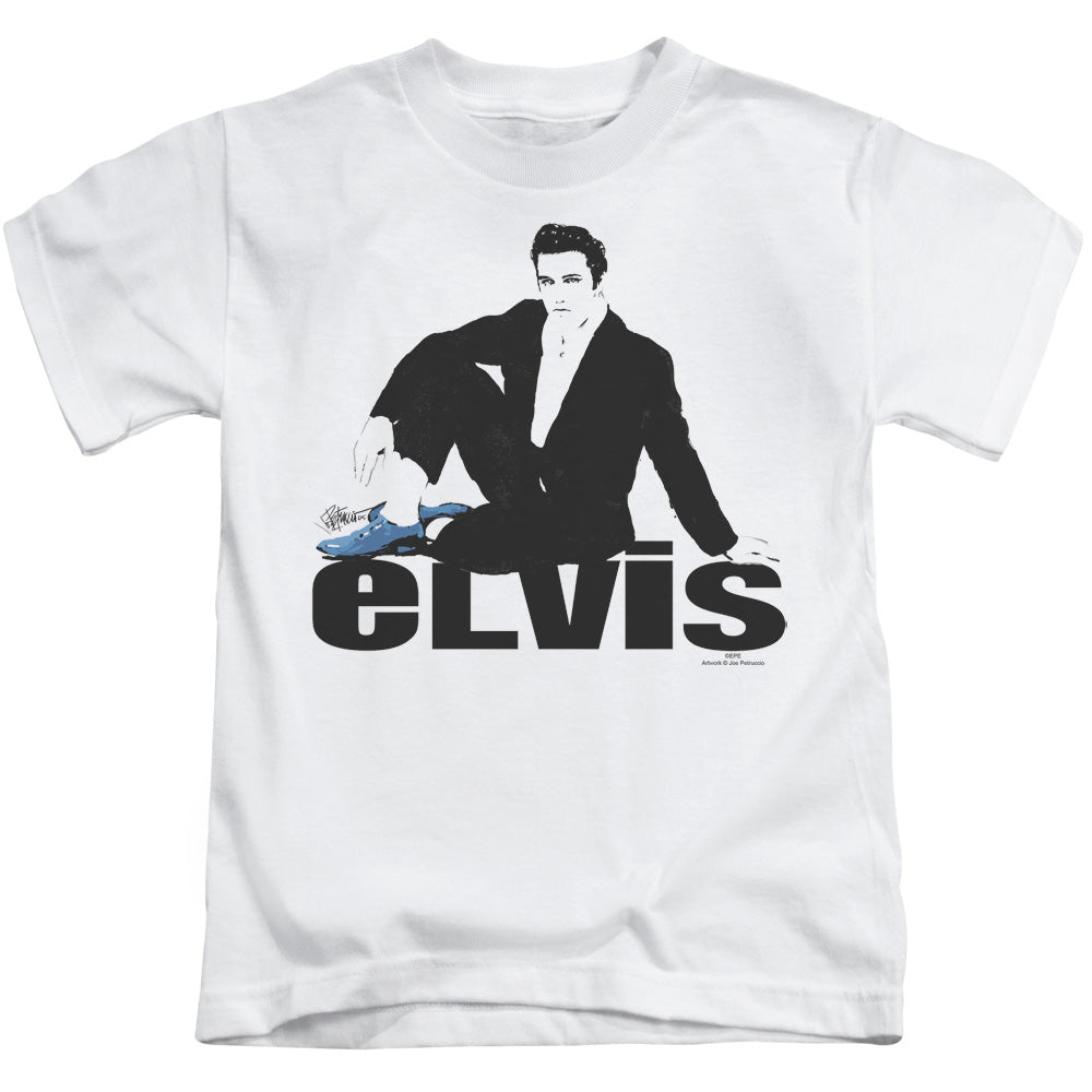 Elvis Presley Blue Suede Juvenile Kids Youth T Shirt White