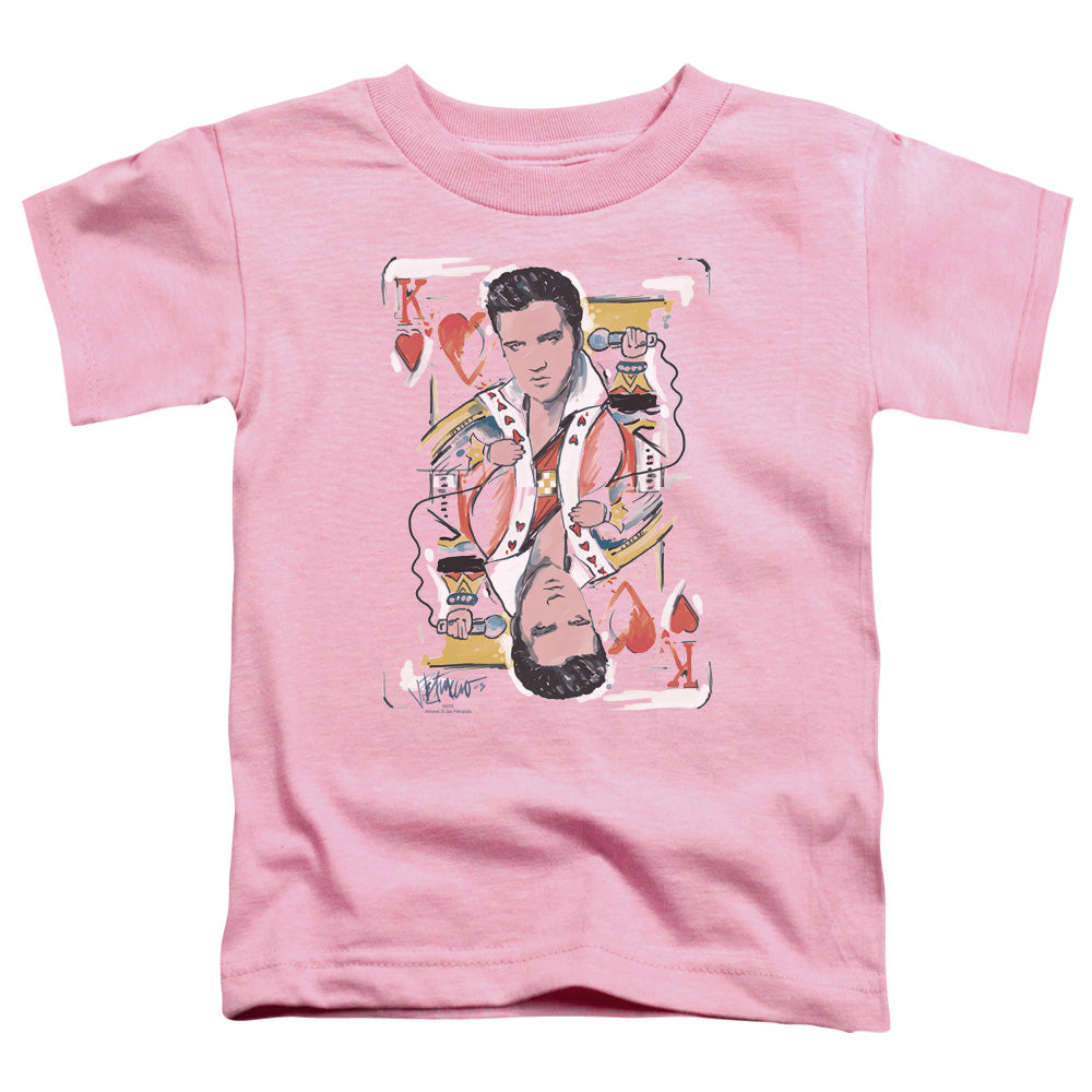 Elvis Presley King of Hearts Toddler Kids Youth T Shirt Pink