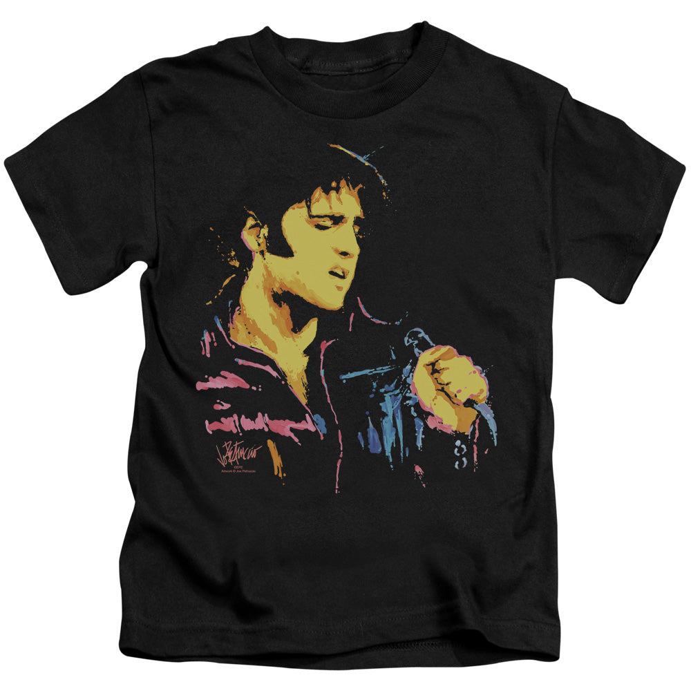 Elvis Presley Neon Elvis Juvenile Kids Youth T Shirt Black