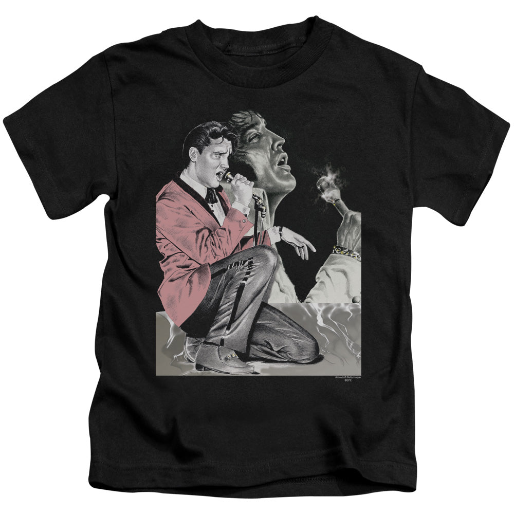 Elvis Presley Rock N Roll Oke Juvenile Kids Youth T Shirt Black