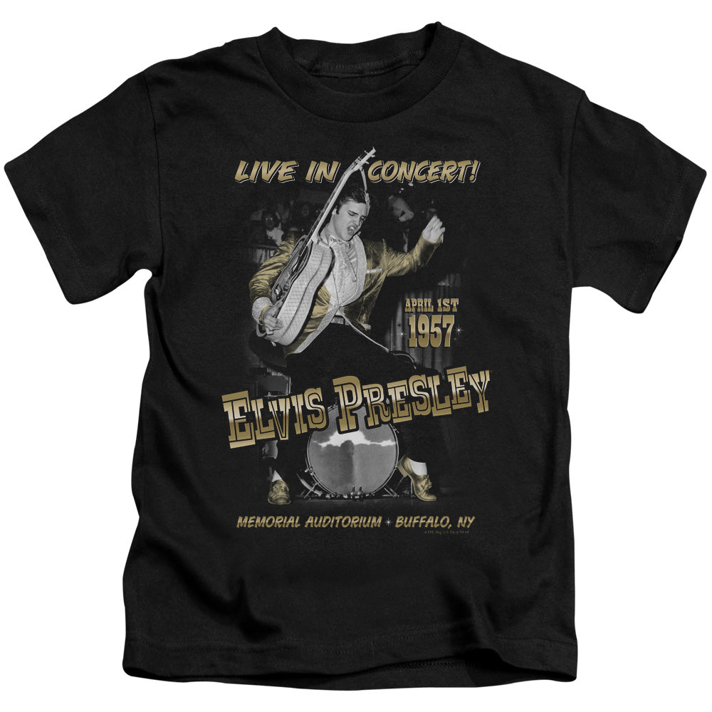 Elvis Presley Live in Buffalo Juvenile Kids Youth T Shirt Black