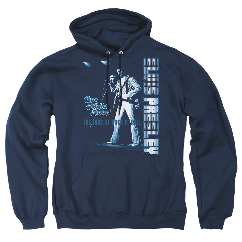 Elvis Presley One Night Only Mens Hoodie Navy Officially Licensed