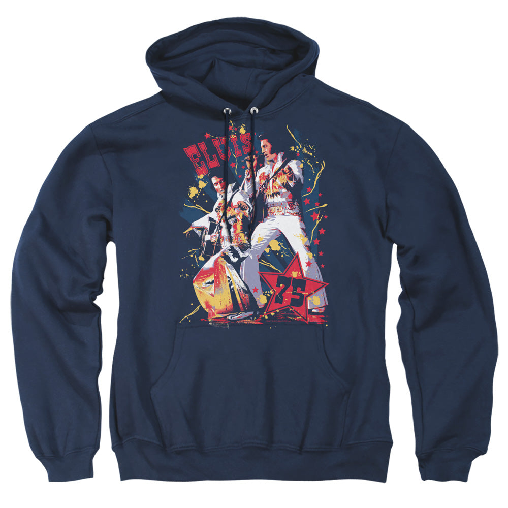 Elvis Presley Eagle Elvis Mens Hoodie Navy Officially Licensed