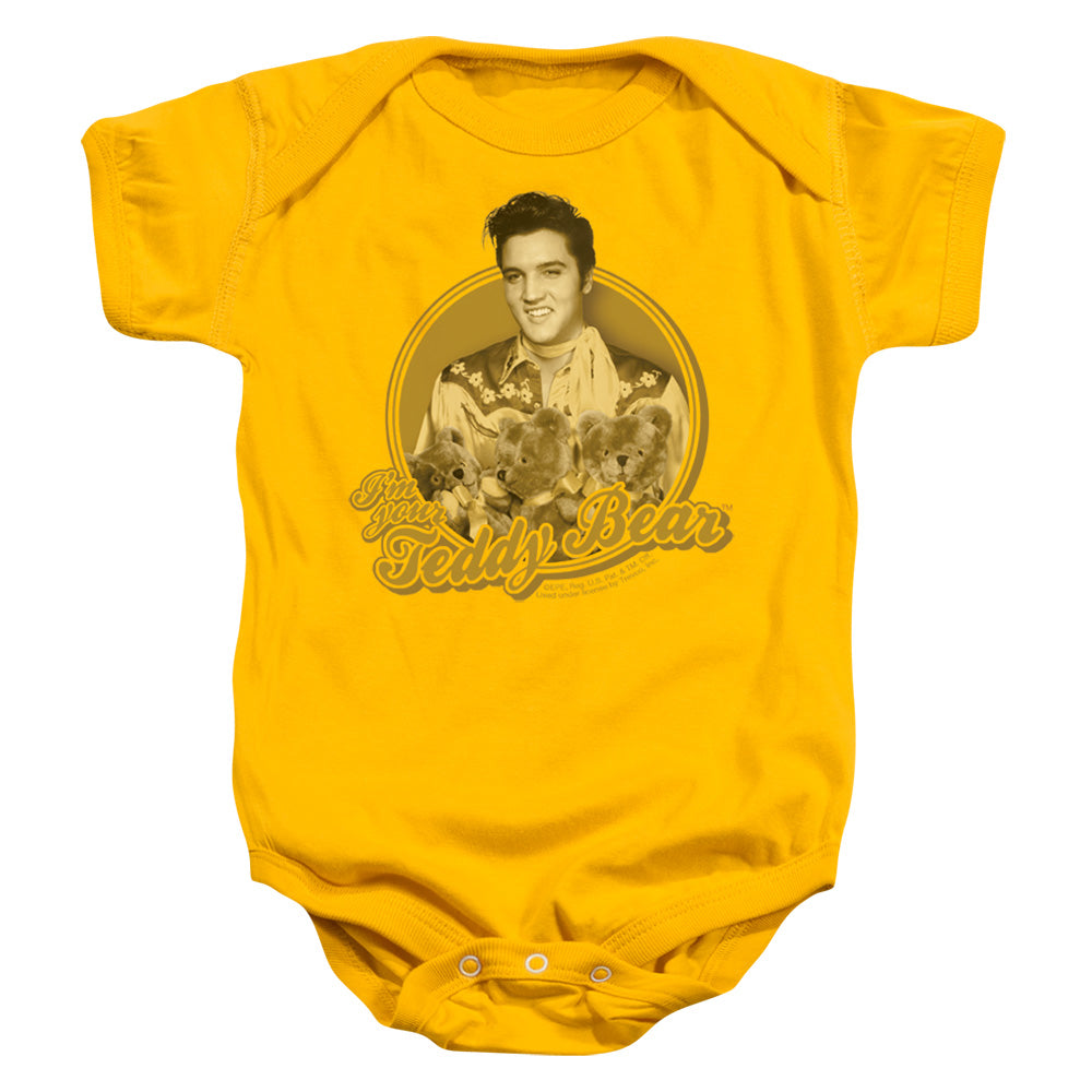 Elvis Presley Teddy Bear Infant Baby Snapsuit Gold