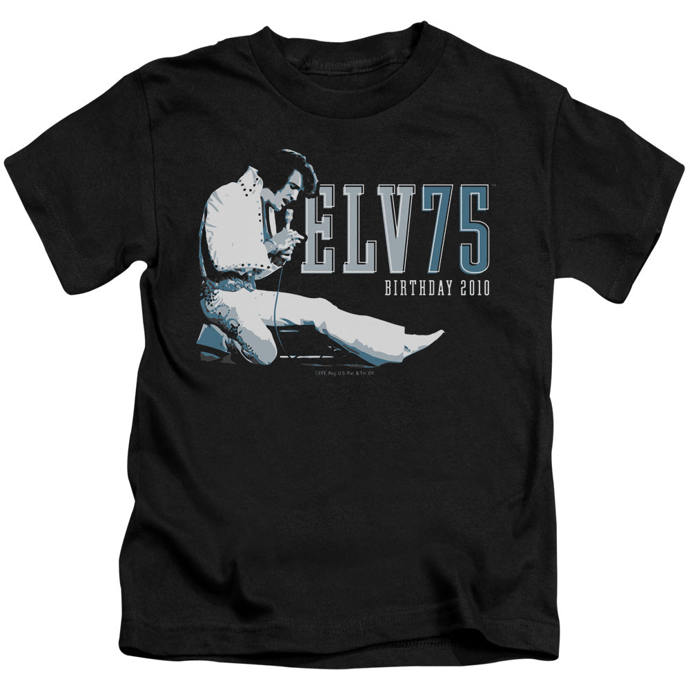 Elvis Presley Elv 75 Logo Juvenile Kids Youth T Shirt Black