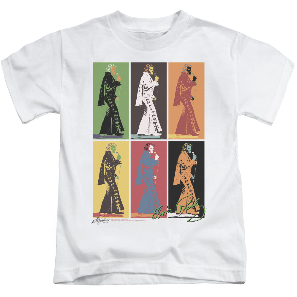 Elvis Presley Retro Boxes Juvenile Kids Youth T Shirt White