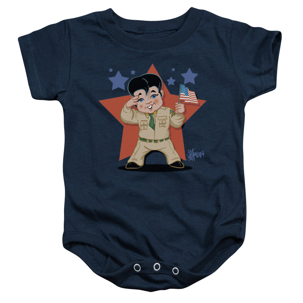 Elvis Presley Lil G I Infant Baby Snapsuit Navy