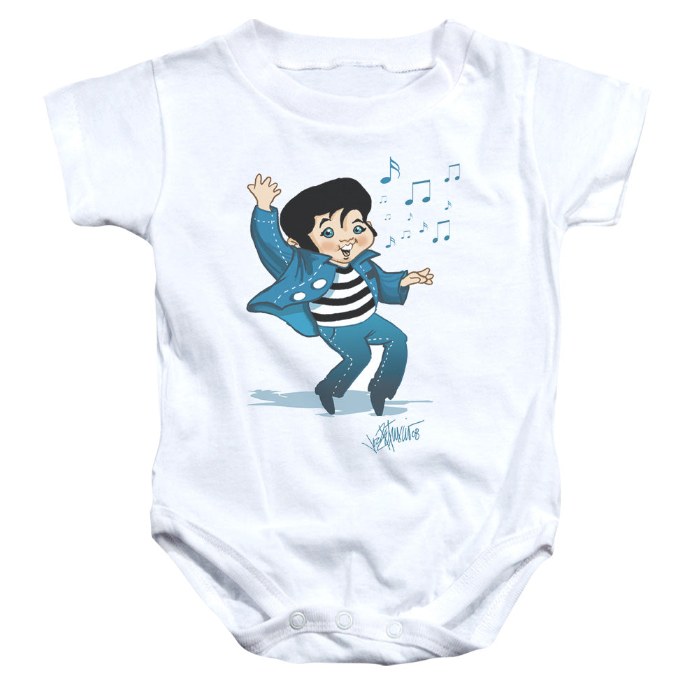 Elvis Presley Lil Jailbird Infant Baby Snapsuit White