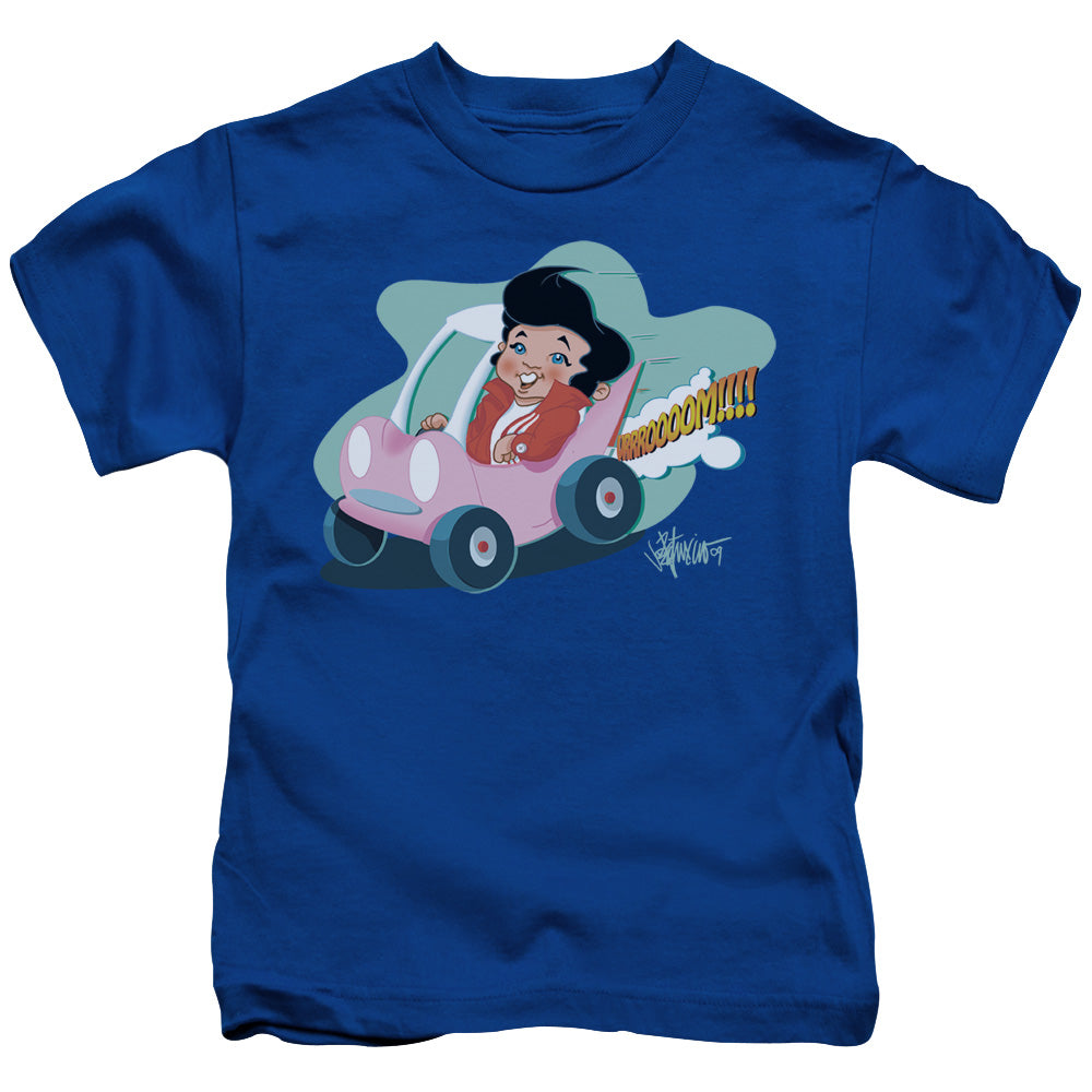 Elvis Presley Speedway Juvenile Kids Youth T Shirt Royal Blue