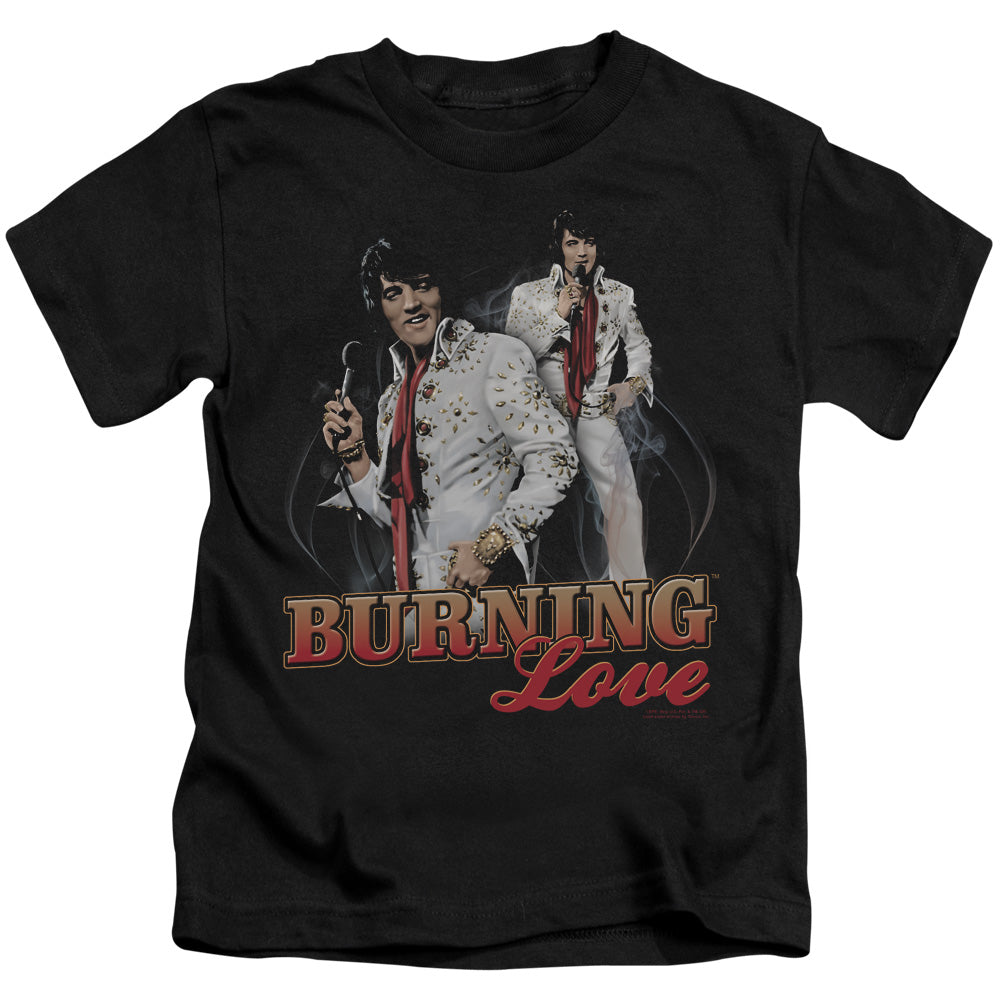 Elvis Presley Burning Love Juvenile Kids Youth T Shirt Black
