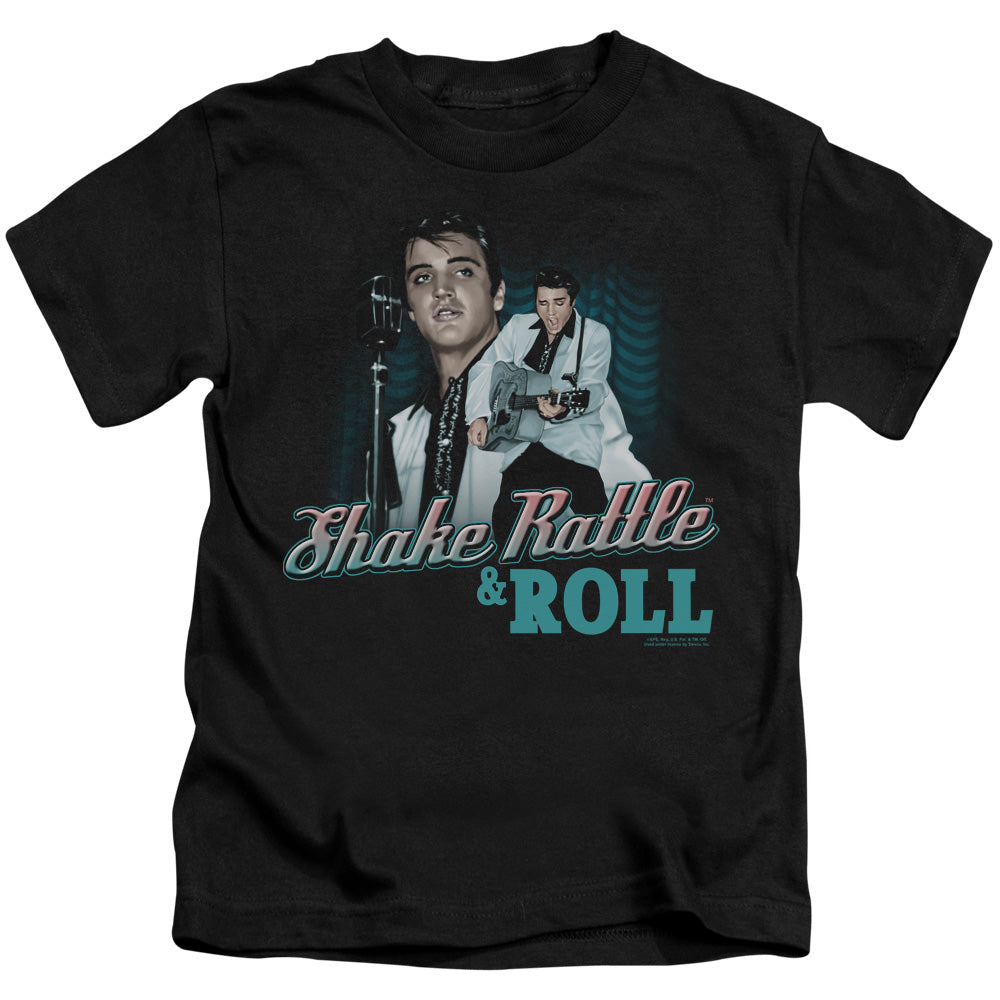 Elvis Presley Shake Rattle & Roll Juvenile Kids Youth T Shirt Black