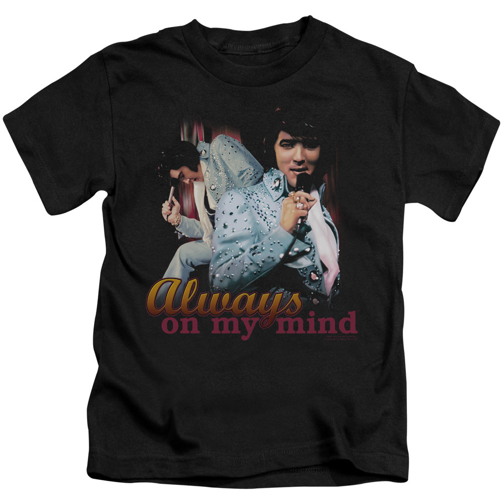 Elvis Presley Always on My Mind Juvenile Kids Youth T Shirt Black