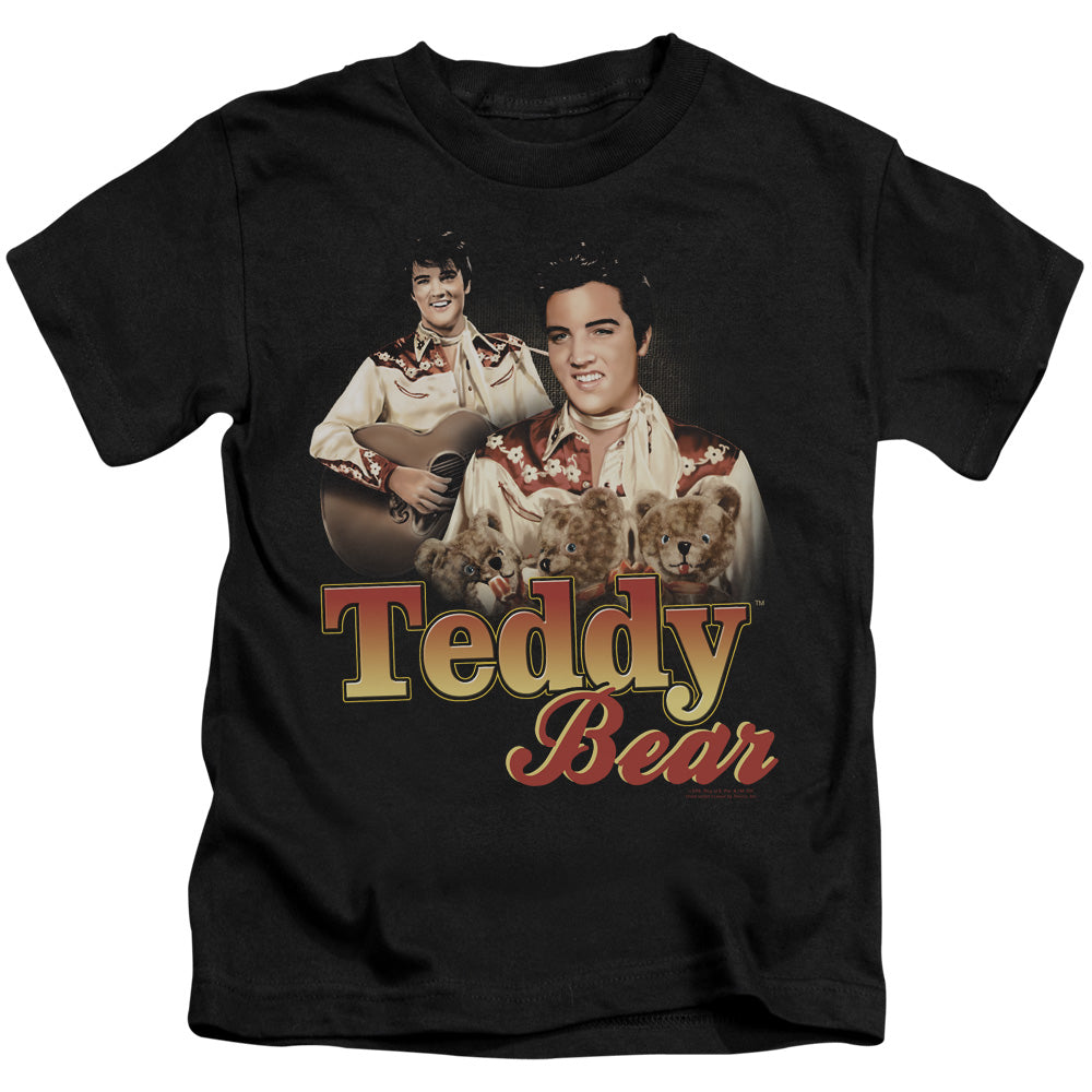 Elvis Presley Teddy Bear Juvenile Kids Youth T Shirt Black