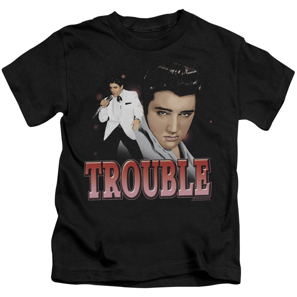 Elvis Presley Trouble Juvenile Kids Youth T Shirt Black