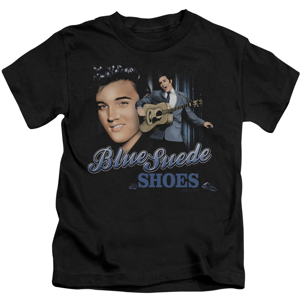 Elvis Presley Blue Suede Shoes Juvenile Kids Youth T Shirt Black