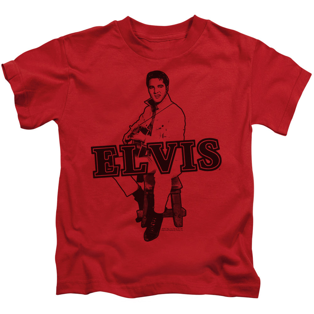 Elvis Presley Jamming Juvenile Kids Youth T Shirt Red