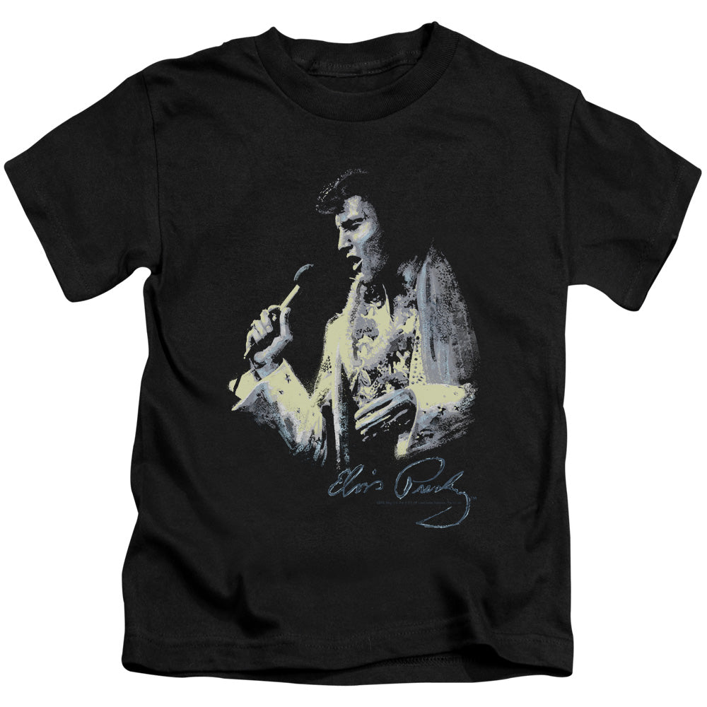 Elvis Presley Painted King Juvenile Kids Youth T Shirt Black