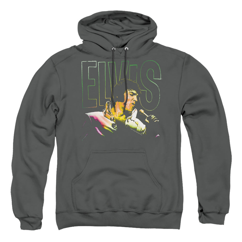 Elvis Presley Multicolored Mens Hoodie Charcoal Officially Licensed