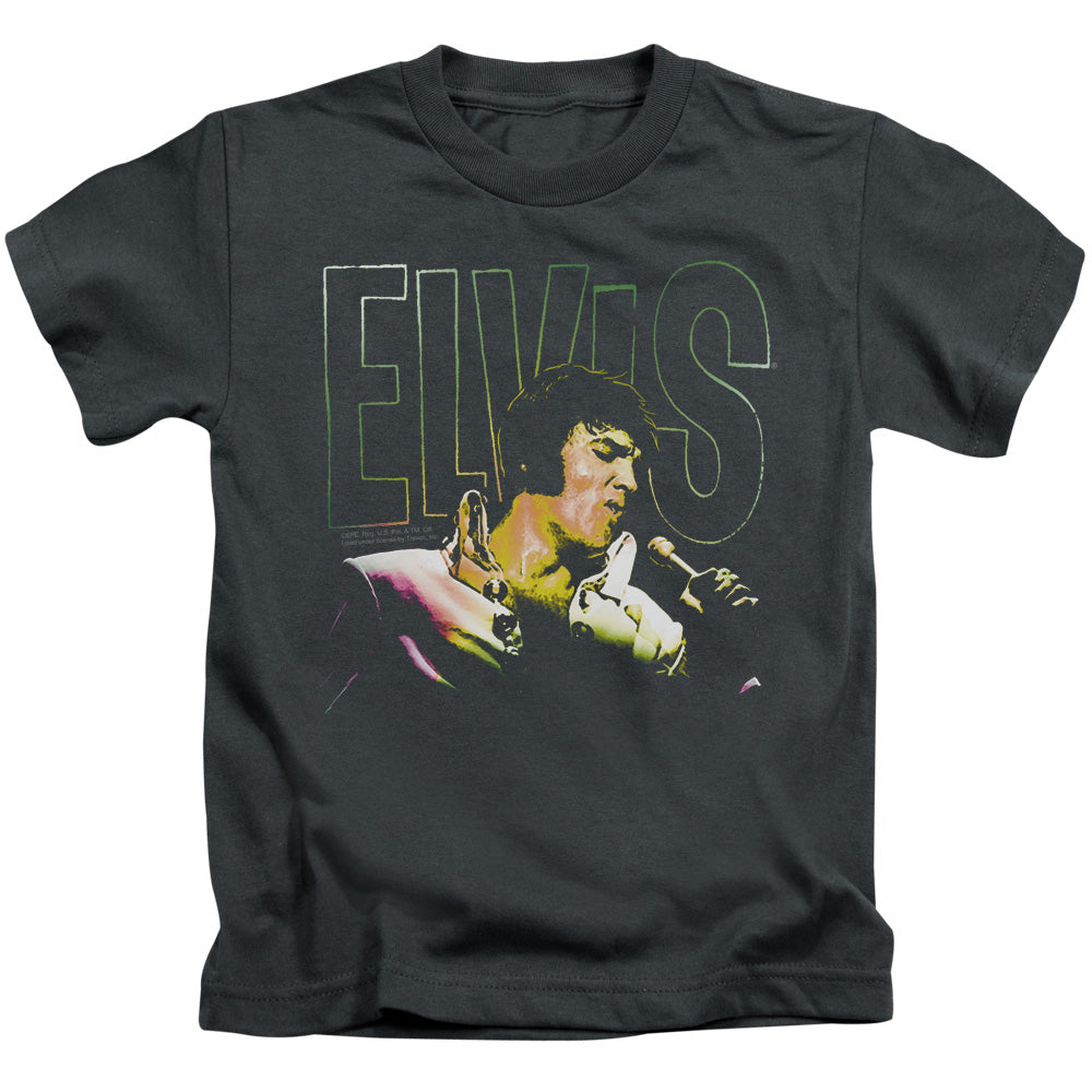 Elvis Presley Multicolored Juvenile Kids Youth T Shirt Charcoal