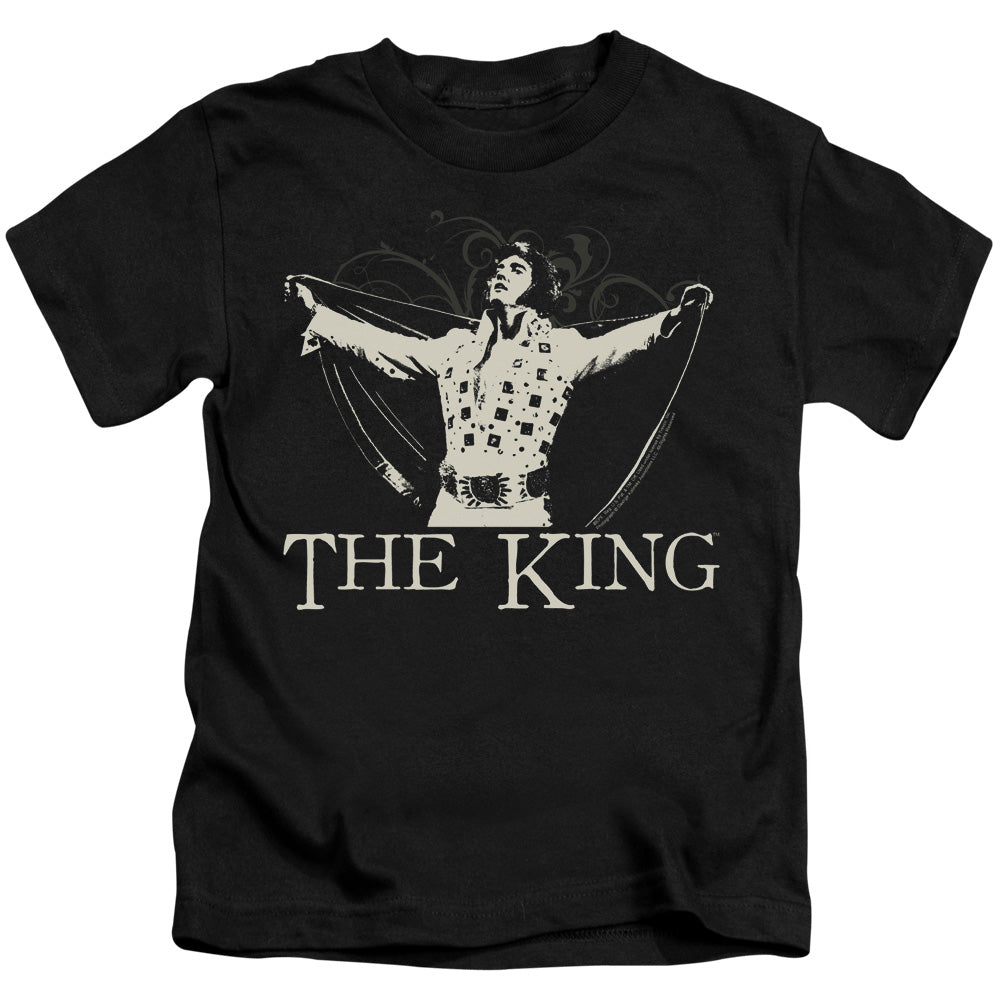 Elvis Presley Ornate King Juvenile Kids Youth T Shirt Black