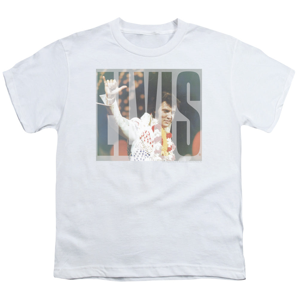 Elvis Presley Aloha Knockout Kids Youth T Shirt White