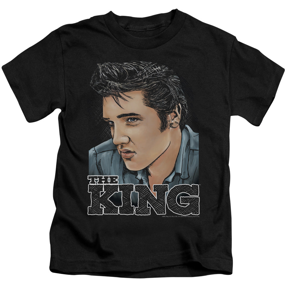 Elvis Presley Graphic King Juvenile Kids Youth T Shirt Black