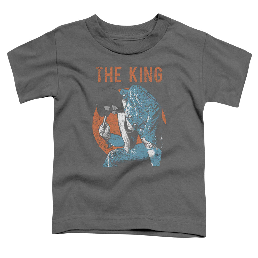 Elvis Presley Mic in Hand Toddler Kids Youth T Shirt Charcoal