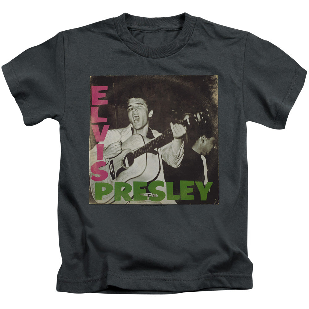Elvis Presley First Lp Juvenile Kids Youth T Shirt Charcoal