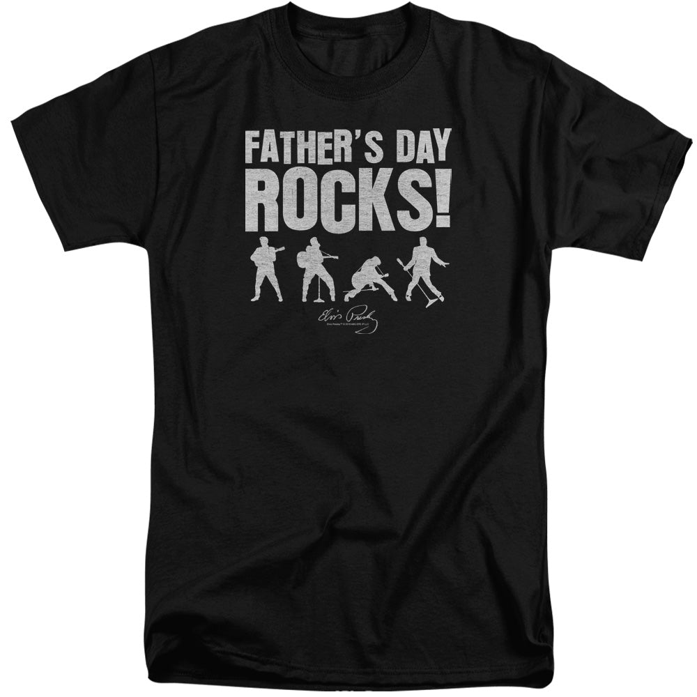 Elvis Presley Fathers Day Rocks Mens Tall T Shirt Black