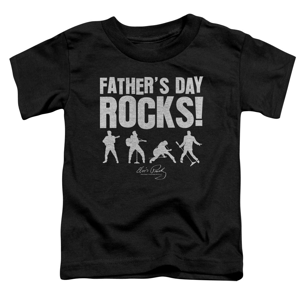 Elvis Presley Fathers Day Rocks Toddler Kids Youth T Shirt Black