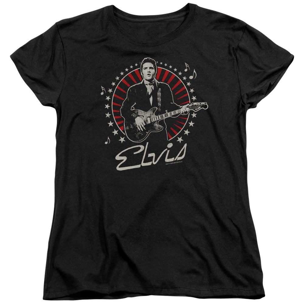 Elvis Presley Stars Womens T Shirt Black