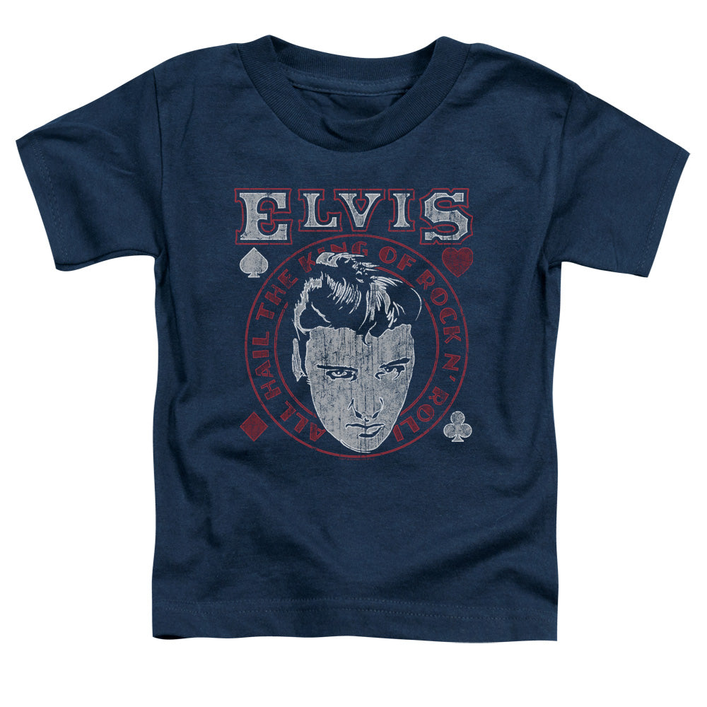 Elvis Presley Hail the King Toddler Kids Youth T Shirt Navy