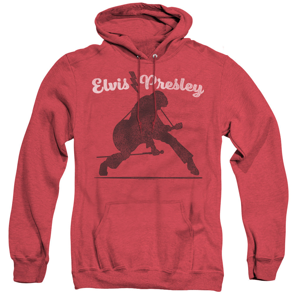 Elvis Presley Overprint Heather Mens Hoodie Red