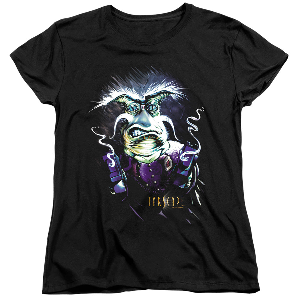 Farscape Rygel Oking Guns Womens T Shirt Black