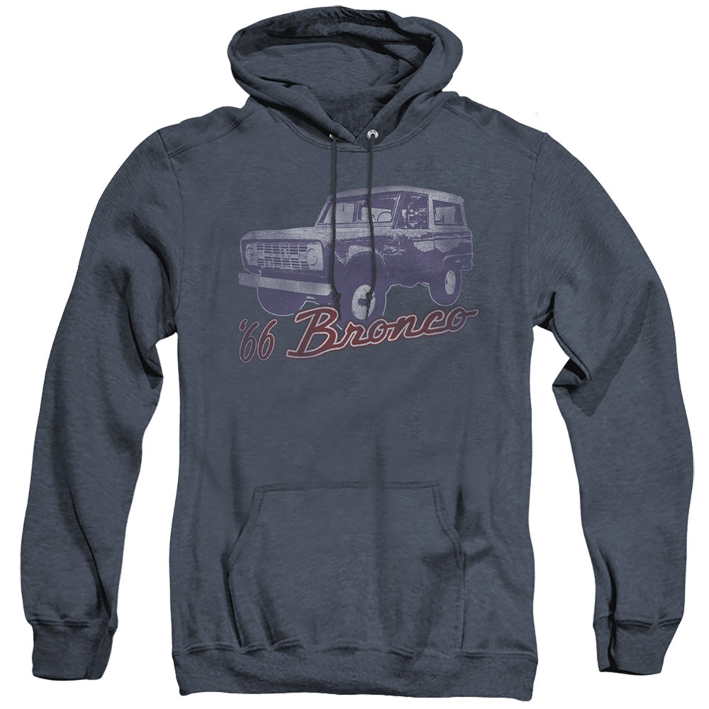Ford Bronco 66 Bronco Classic Mens Heather Hoodie Navy Officially Licensed