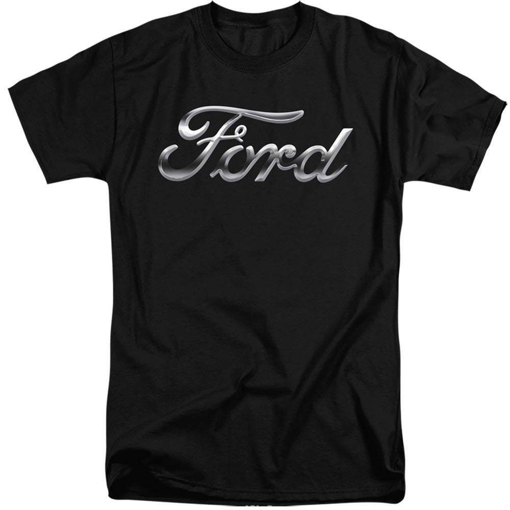 Ford Chrome Ford Logo Mens Tall T Shirt Black Officially Licensed