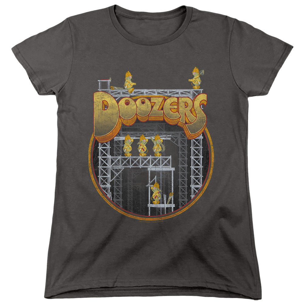 Fraggle Rock Doozers Construction Womens T Shirt Charcoal