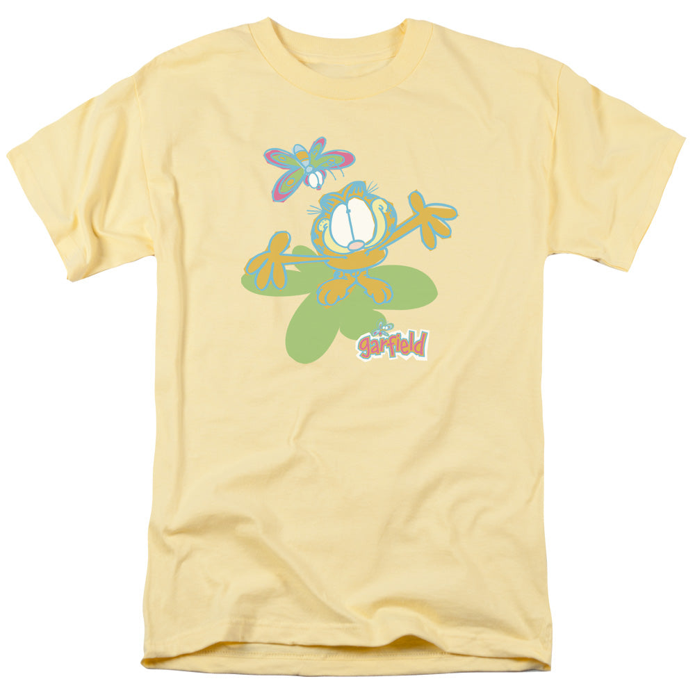 Garfield Butterfly Mens T Shirt Yellow