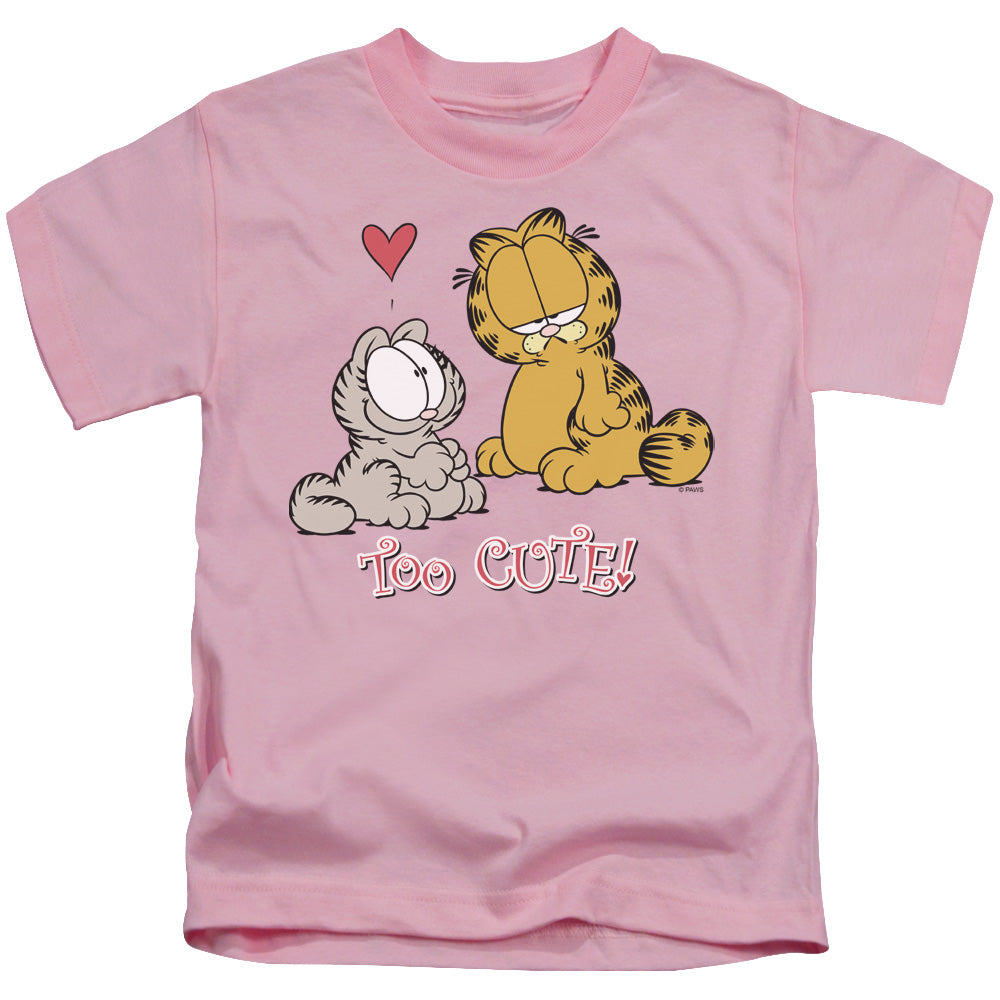 Garfield Too Cute Juvenile Kids Youth T Shirt Pink