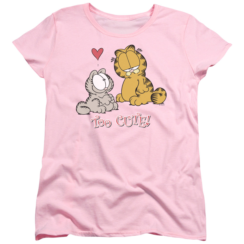 Garfield Too Cute Womens T Shirt Pink