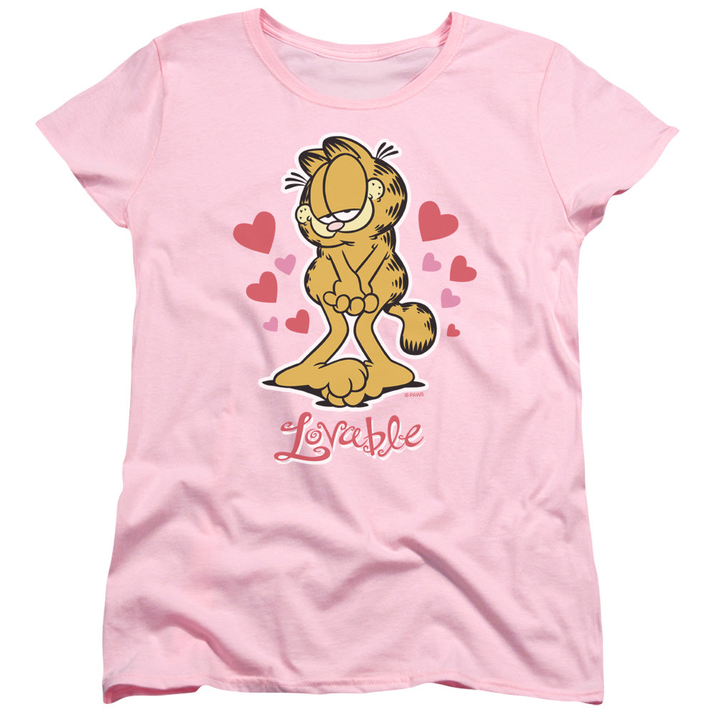 Garfield Lovable Womens T Shirt Pink