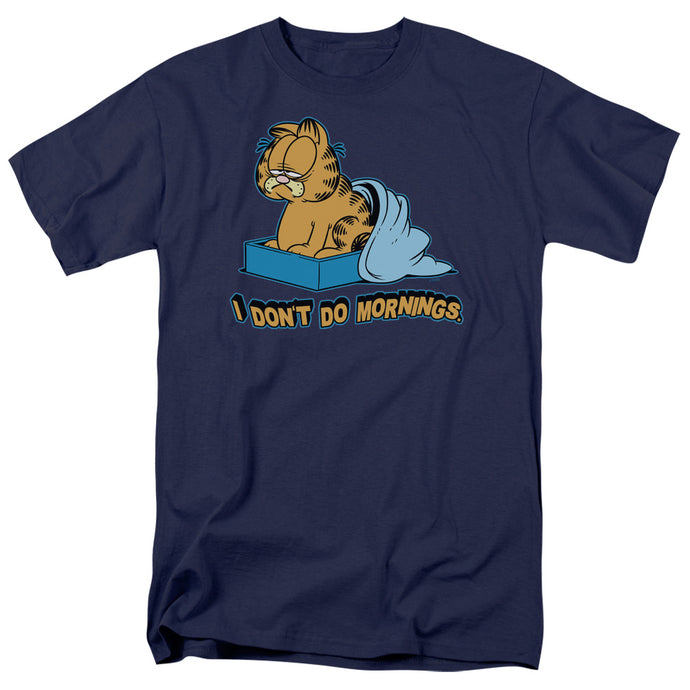 Garfield I Dont Do Mornings Mens T Shirt Navy Blue