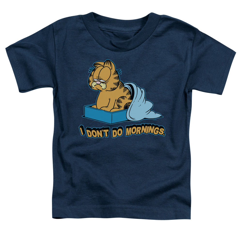 Garfield I Dont Do Mornings Toddler Kids Youth T Shirt Navy